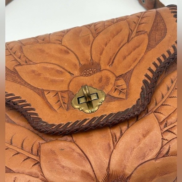 Vintage Four Jay's Hand Tooled Leather Purse Floral Western Bag Albuquerque NM - Picture 6 of 16